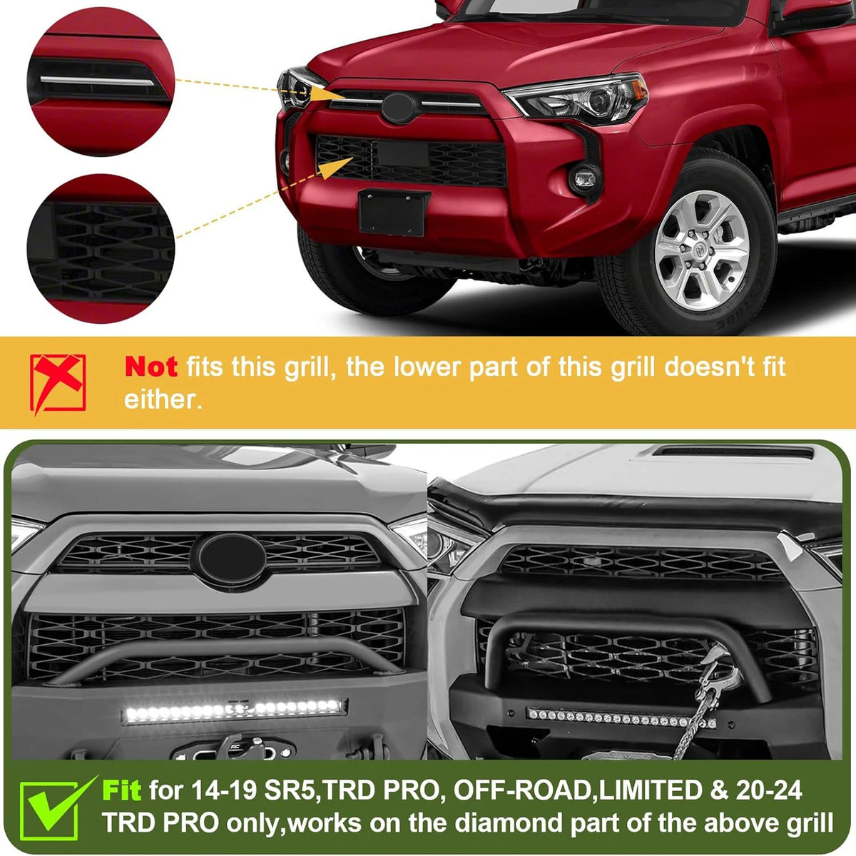 For Pickup Off-Road 6PCS Front Grille 12V Side Marker Indicator