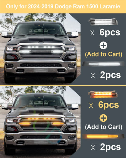 For 2019-2024 Dodge Ram 1500 Laramie Grill Grills Fit ABS Grille