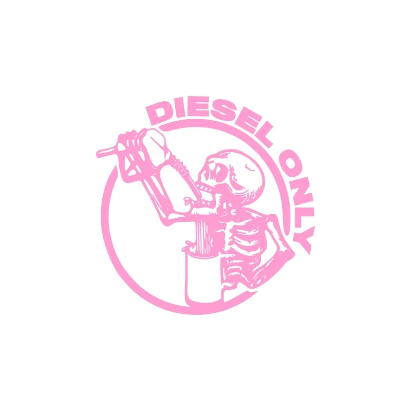 Diesel Only Skull Sticker Fuel Tank Cap Roundness Outdoor