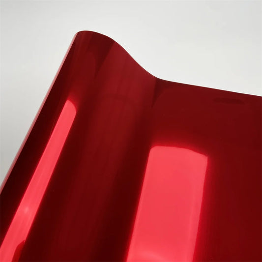 Pet Stretchable Glossy Red Mirror Chrome Vinyl Wrap Film