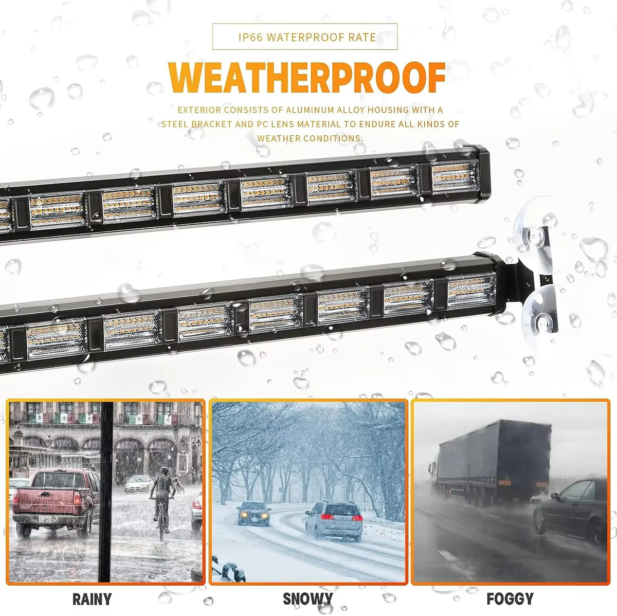 54LED Windshield Strobe Emergency Flash 12v-24v Vehicles Truck