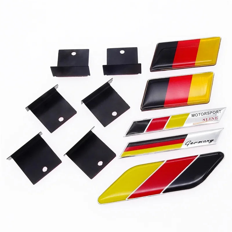 For Benz VW Audi Golf German Flag Emblem Badge Deutsch Bumper