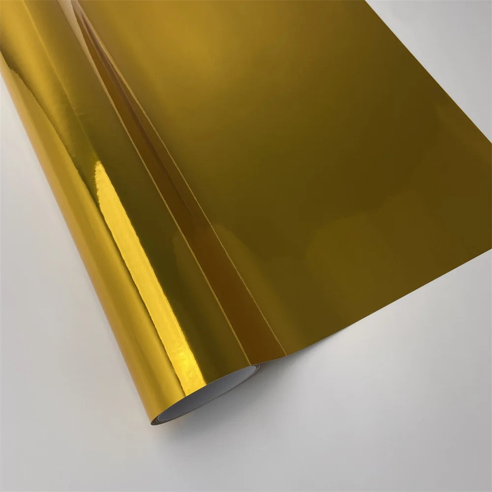 Glossy Chrome Gold Vinyl Film Wrapping Motorcycle Waterproof