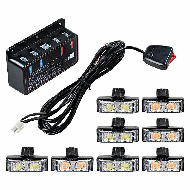 12-24v Front Grille Strobe White Yellow Signal Daytime Running
