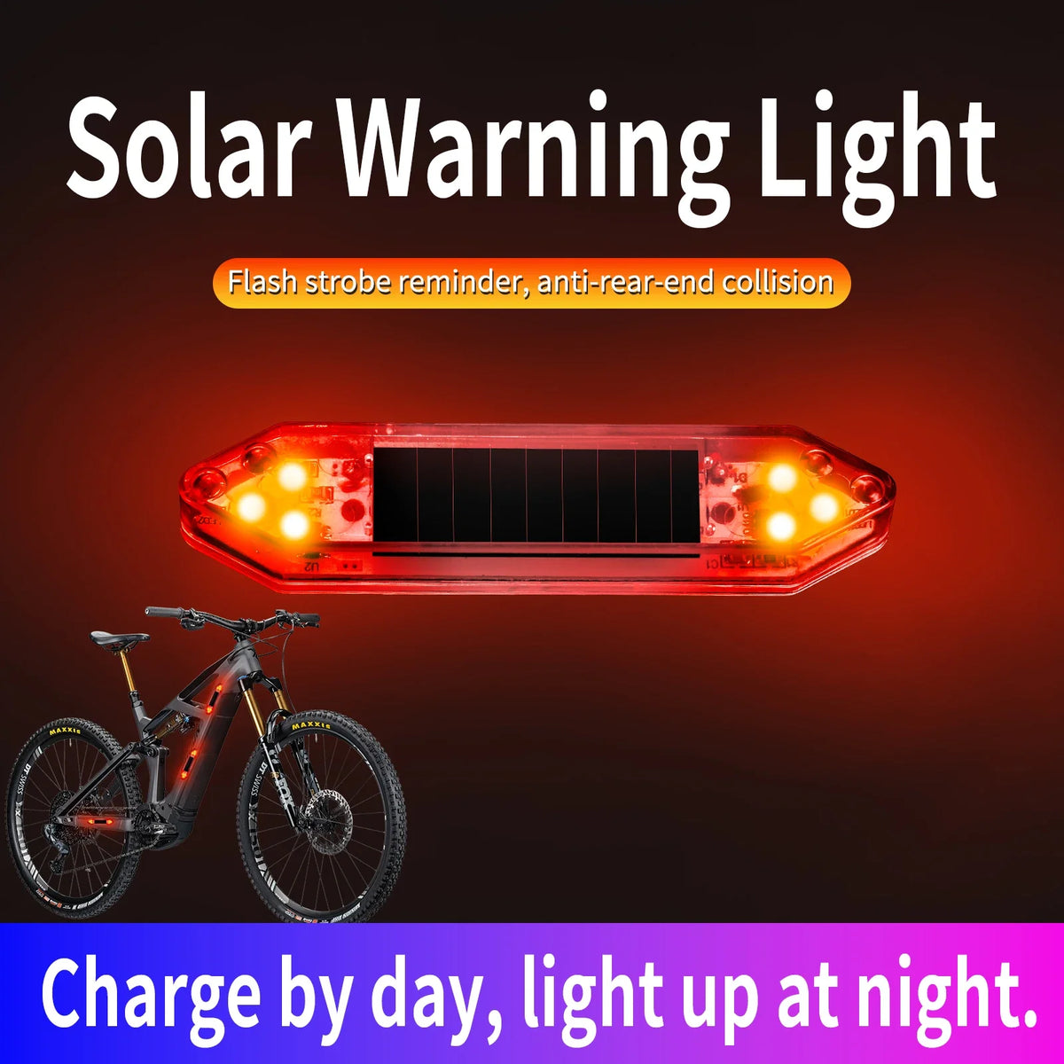 Solar Powered Anti Rear End Collision Flashing No Wiring