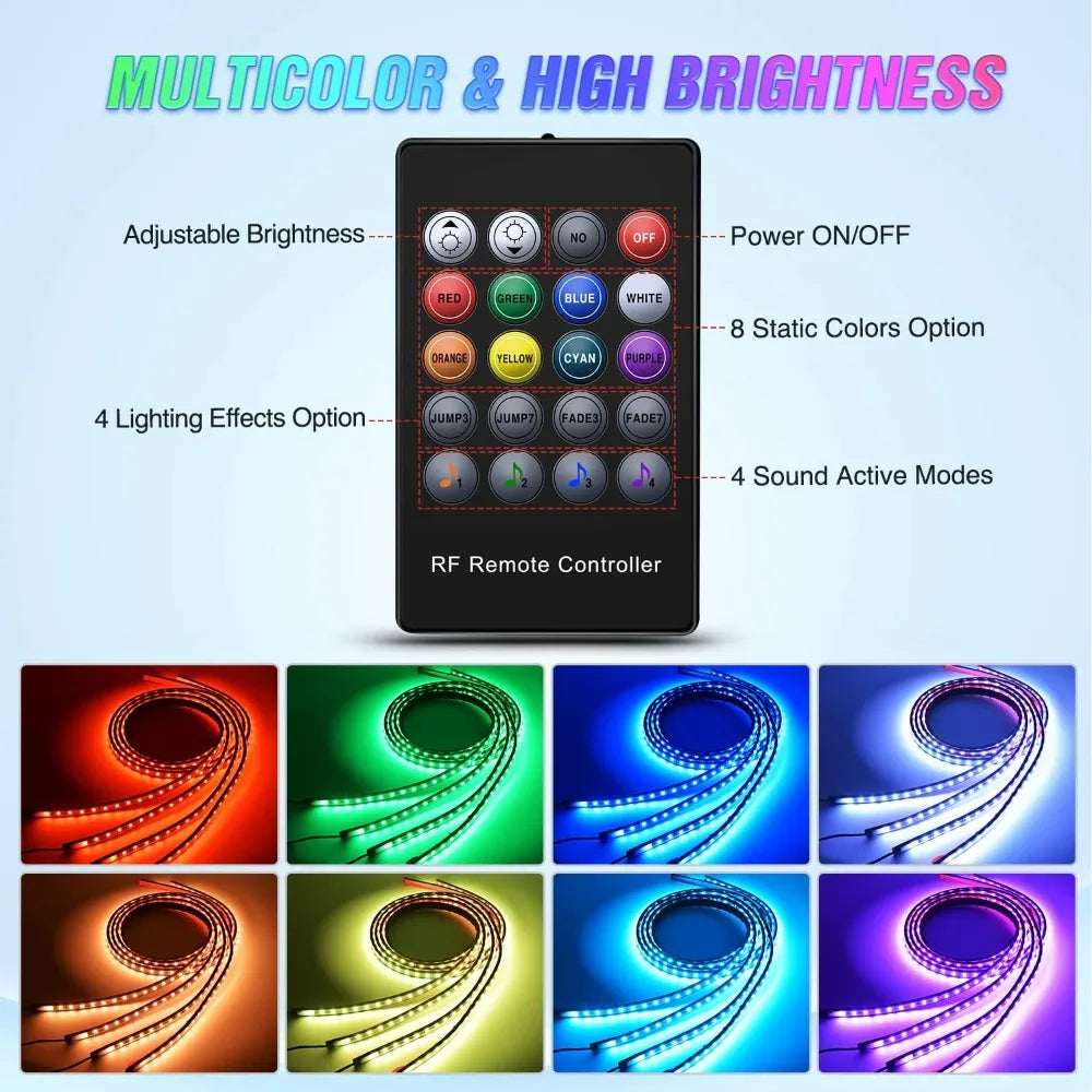Underglow Neon Accent Strip Atmosphere APP Remote Control RGB