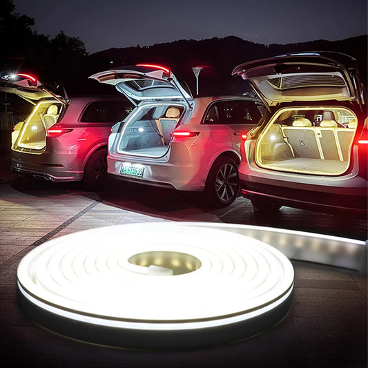 Car LED Trunk Lighting Ambient Light Dynamic Flowing Flexible Interior Decoration On/Off Automatic Sensing Tailgate Ligh