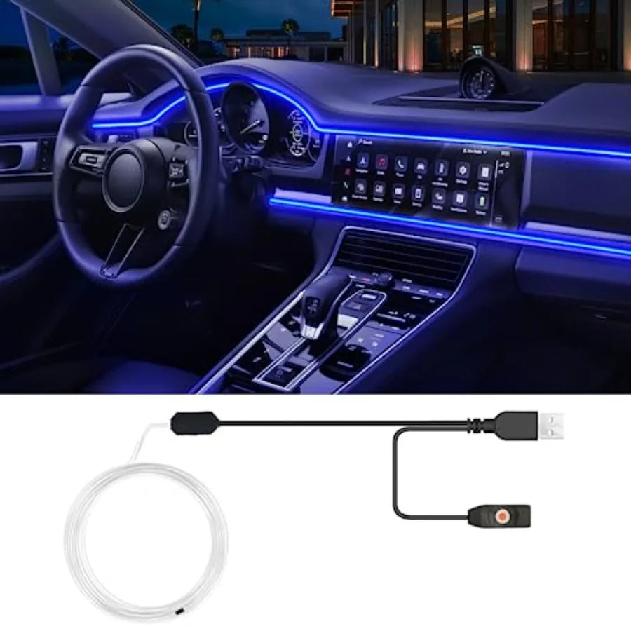 USB Interior Strip Colors Ambient Lighting Fiber Optic Music