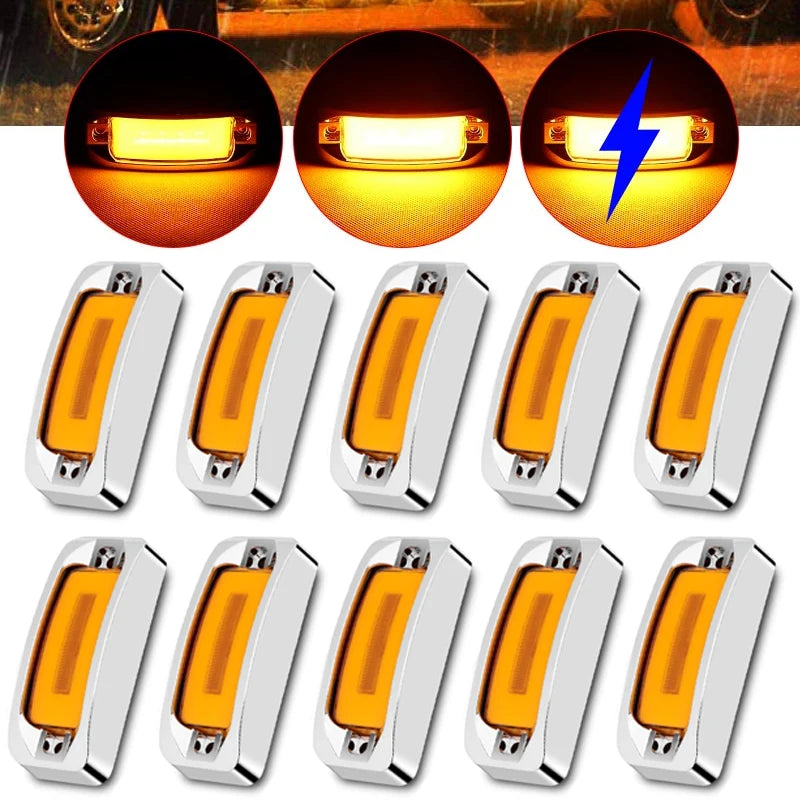 For Trailer 10PCS Low Flash Side Marker Square Halo Turn Signal