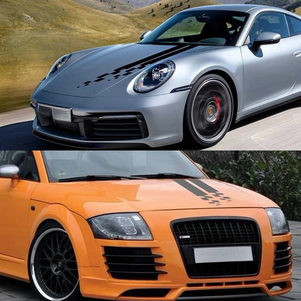 For All Models Hood Cover Stickers Racing Sport Bonnet Vinyl