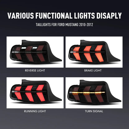 For Ford Mustang 2010-2012 Drl Reverse Pair Tail Brake Turning