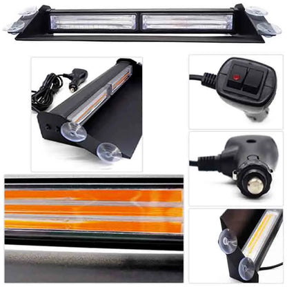 Cob Emergency Flasher Strobe Front Windshield Suction Cup Day