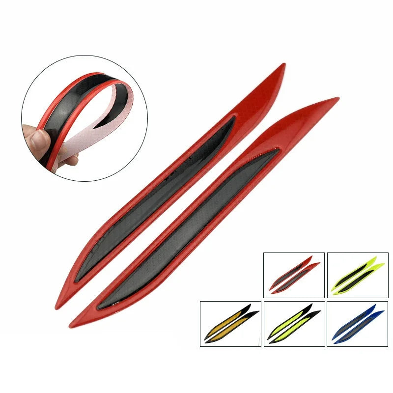 2PCS Carbon Fiber Sticker Bumper Protector Reflective Strips