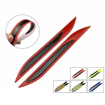 2PCS Carbon Fiber Sticker Bumper Protector Reflective Strips