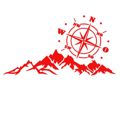 Personality Sticker Compass Navigate Mountain Offroad Pvc Decal
