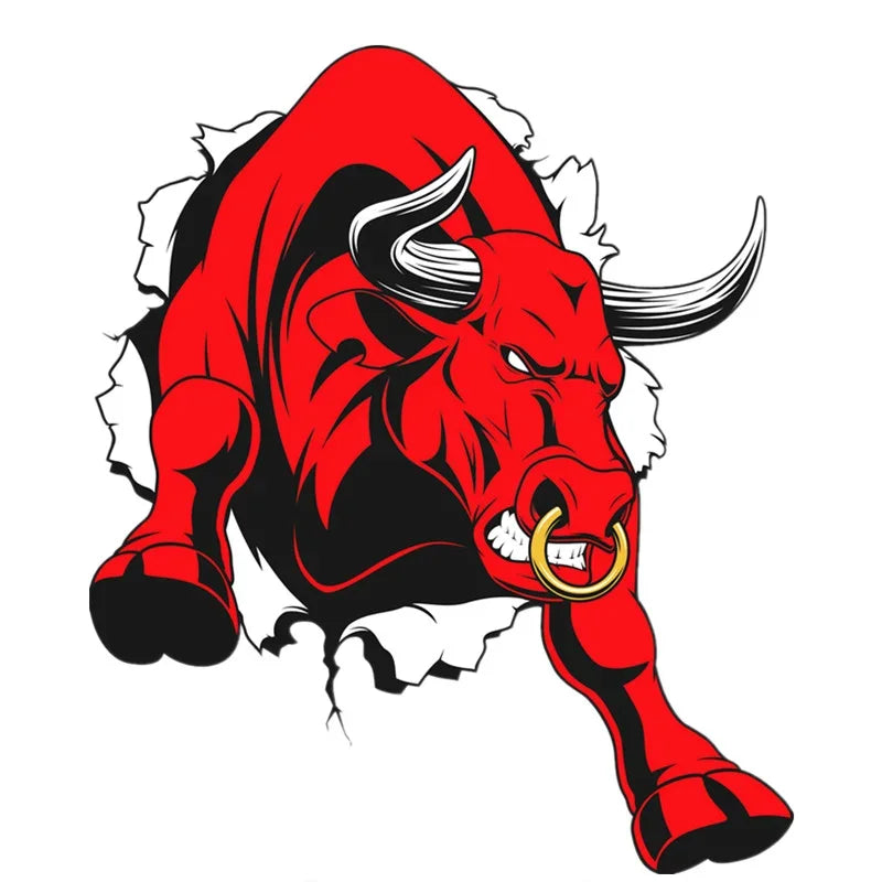 15CM Red Bull Sticker Stickers Stylish Pvc Exterior Parts