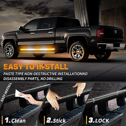 2PC Pedal Inch 720 Emergency Strobe Side Step Strip