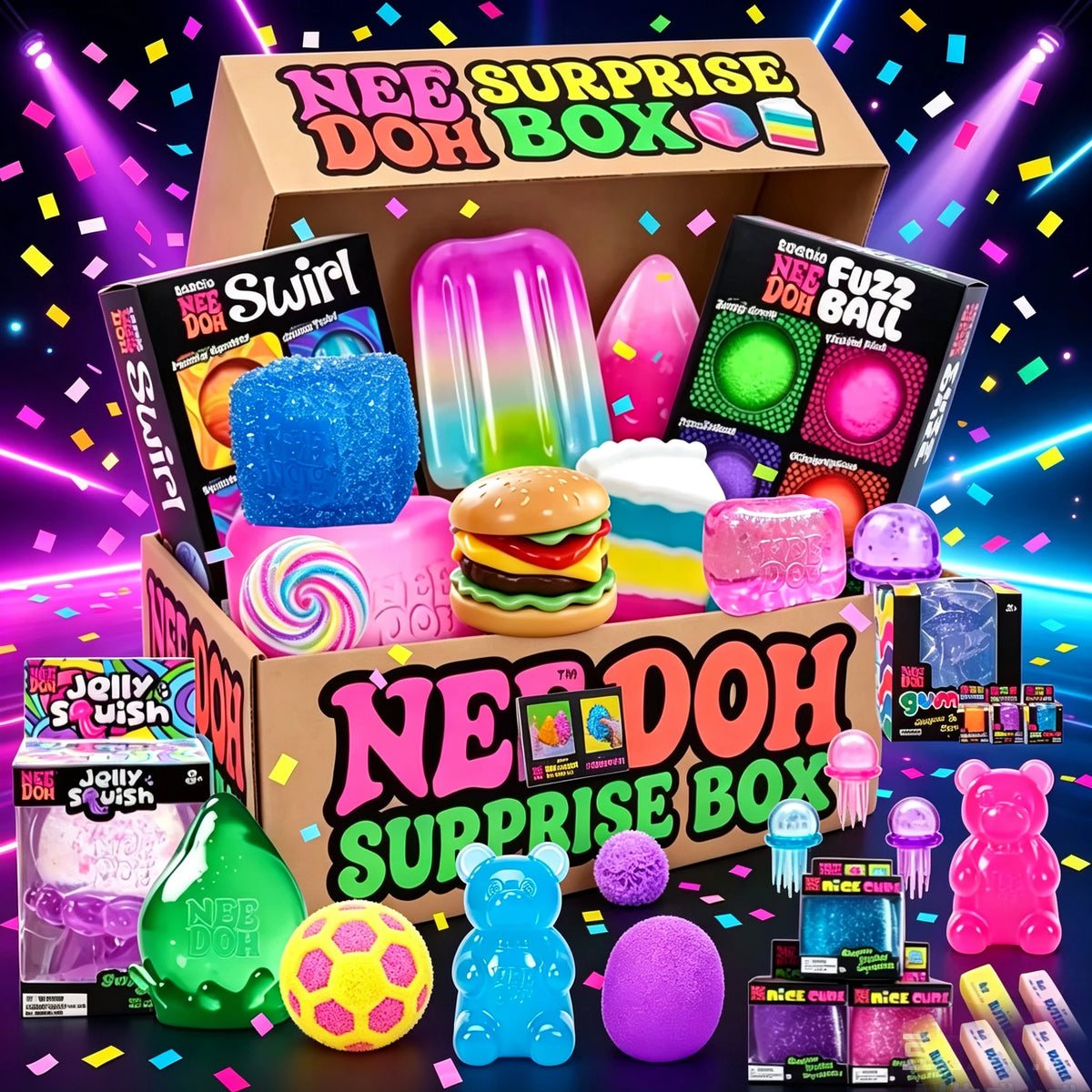 100 Pieces Needoh Squishy Figures Blind Box Surprise Toys