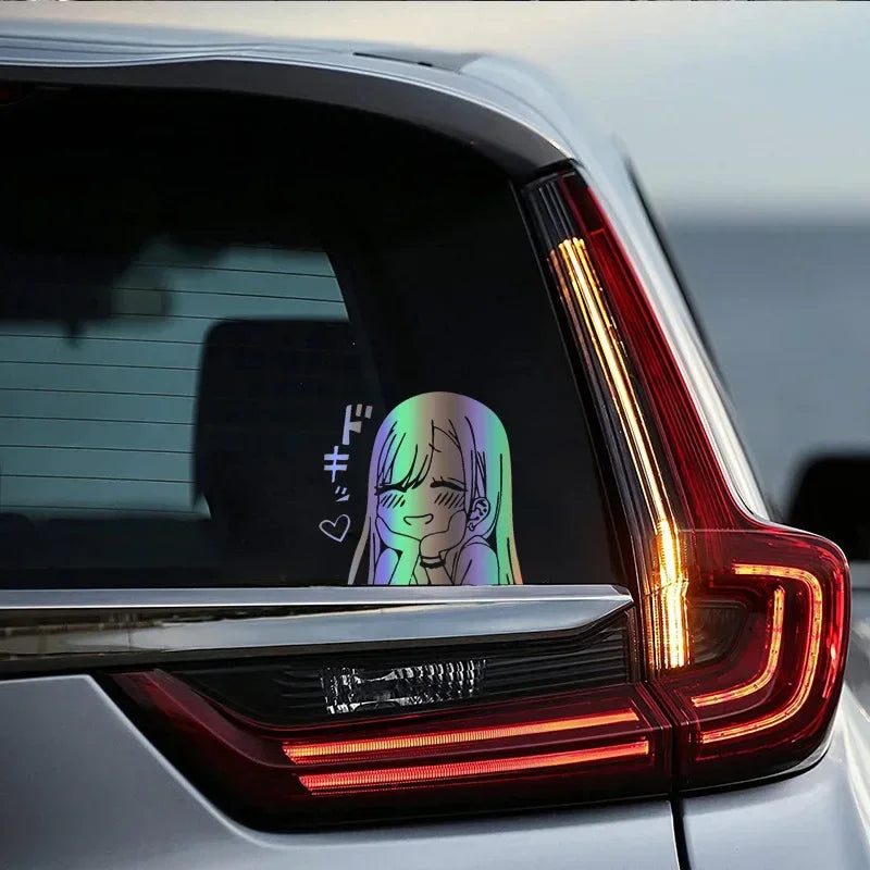 18x17cm Cute Anime Girl Jdm Sticker Body Bumper Windows