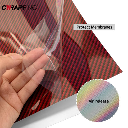 Laser Carbon Fiber Glossy Vinyl Wrap Film Body Waterproof