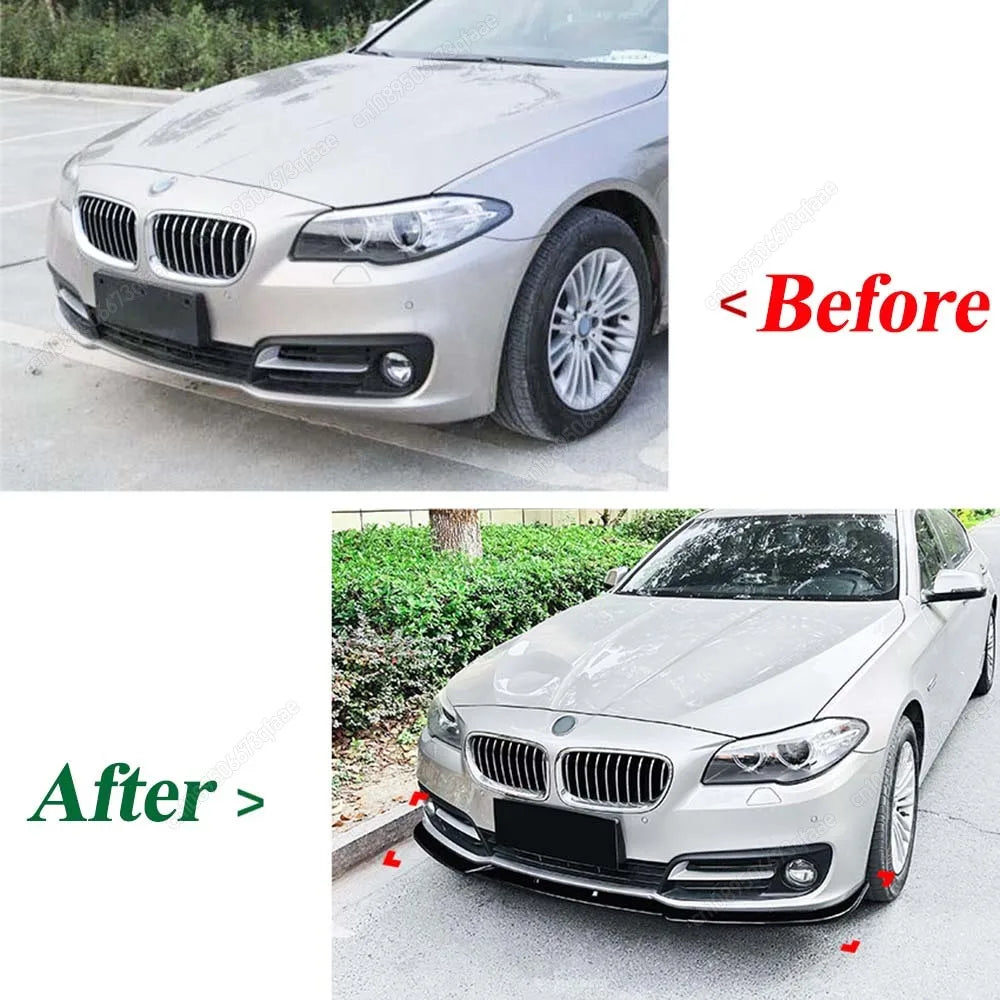 For BMW 5 Series F10 F11 3PCS Front Bumper Spoiler Lip Lower