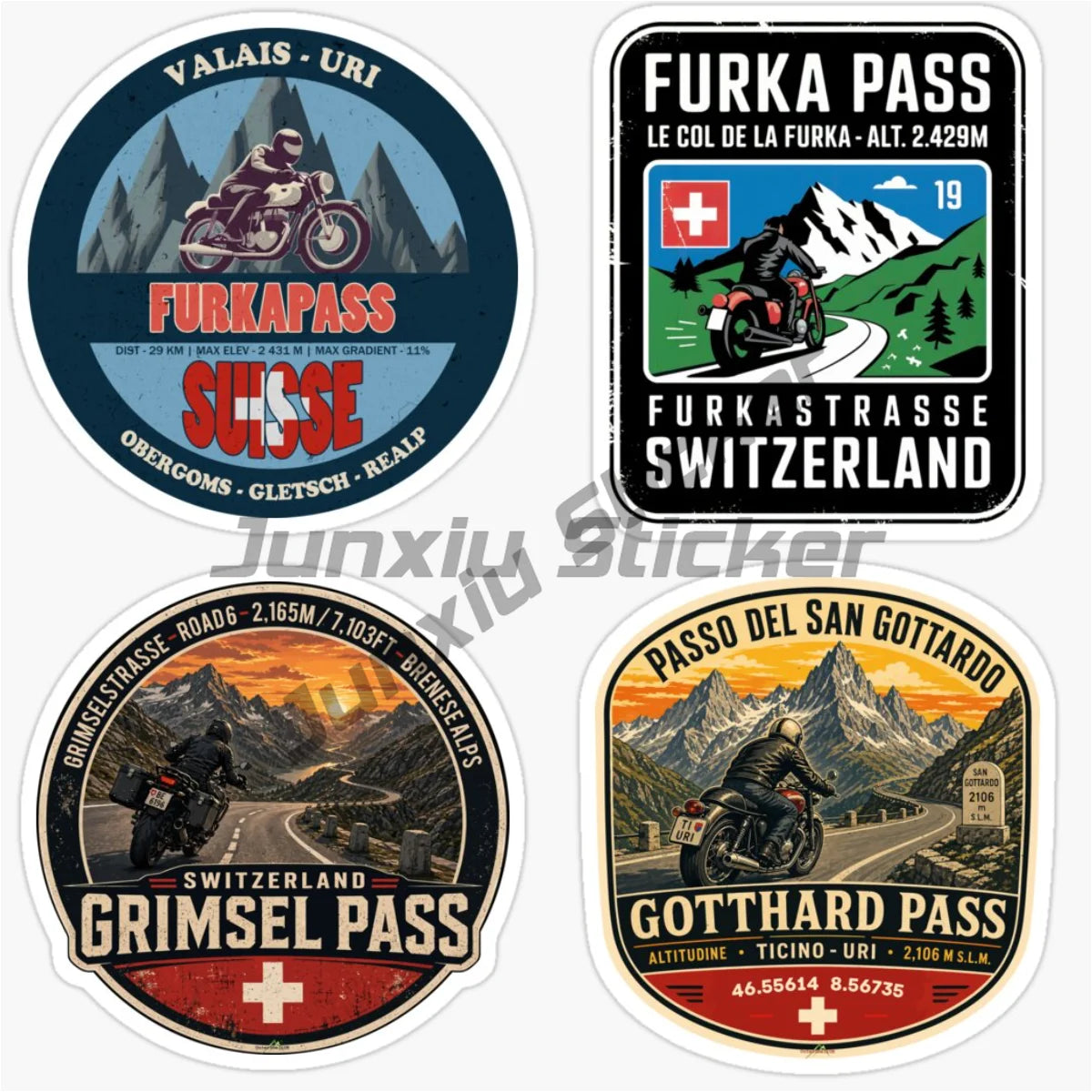 Furka Pass Switzerland Motorcycle Trunk Helmet Luggage