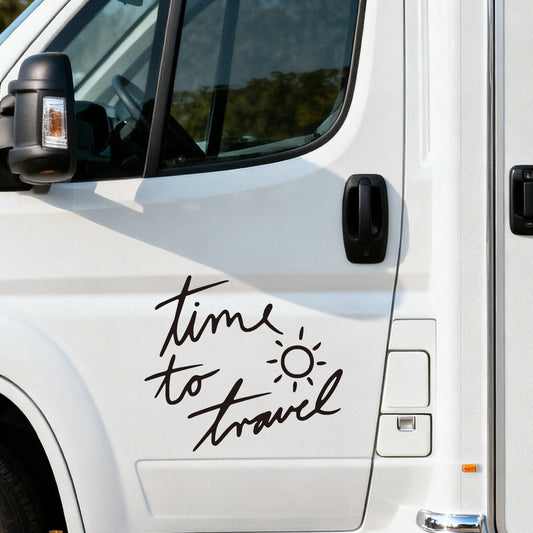 Time Travel Bumper Door Side Body Sticker Camper Motorhome