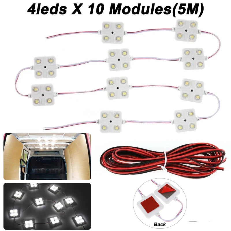 For Rv Boat Trailer Pickup DC12V 10X4 Leds Truck Bed White