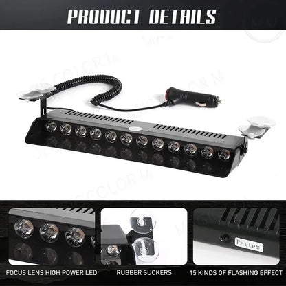 1PC Warning Signal Beacon 12LED Strobe Flashing Waterproof