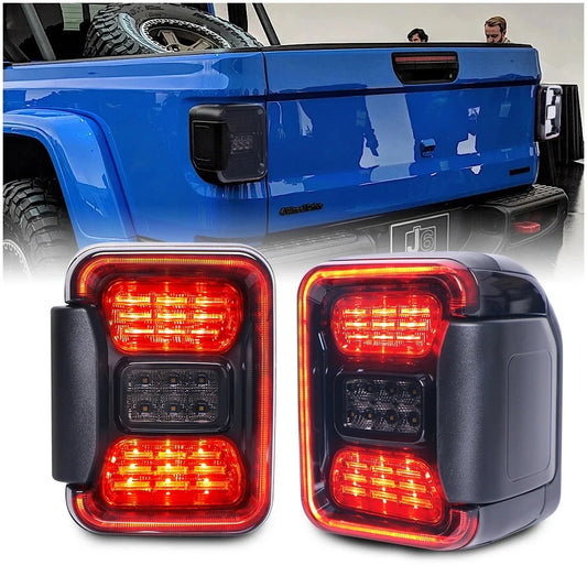 For Jeep Gladiator Jt 2019-2021 Smoked Tail 3D Drl Turn Signal