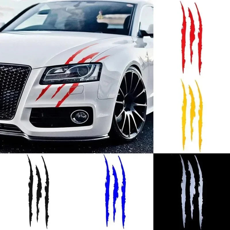 2PCS Reflective Monster Claw Scratch Decal Headlight Waterproof
