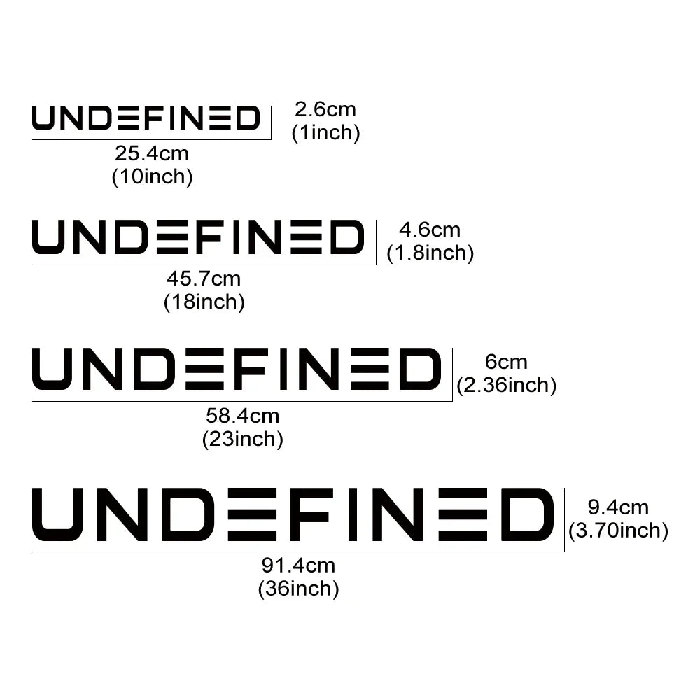 Four Sizes Undefined Stickers Body Window Windshield Bumper