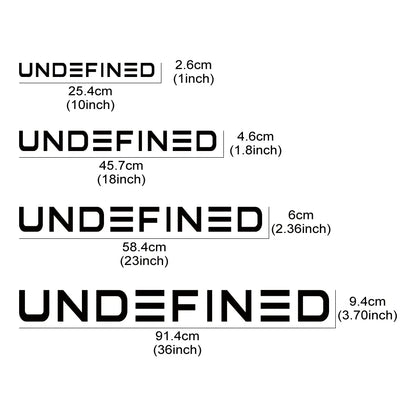 Four Sizes Undefined Stickers Body Window Windshield Bumper