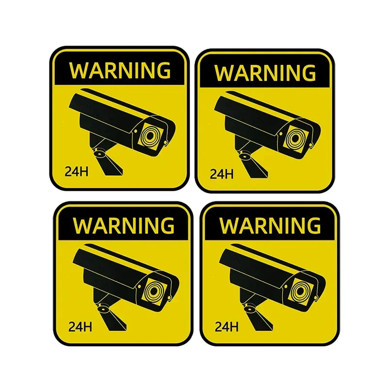 Cctv Waterproof Sunscreen Warning Signs Sticker Video