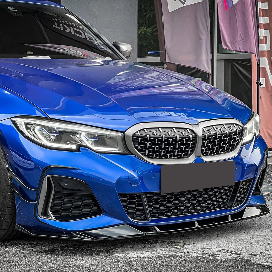 For BMW 3 Series G20 G28 2020-2022 Bright Black Bumper Lip