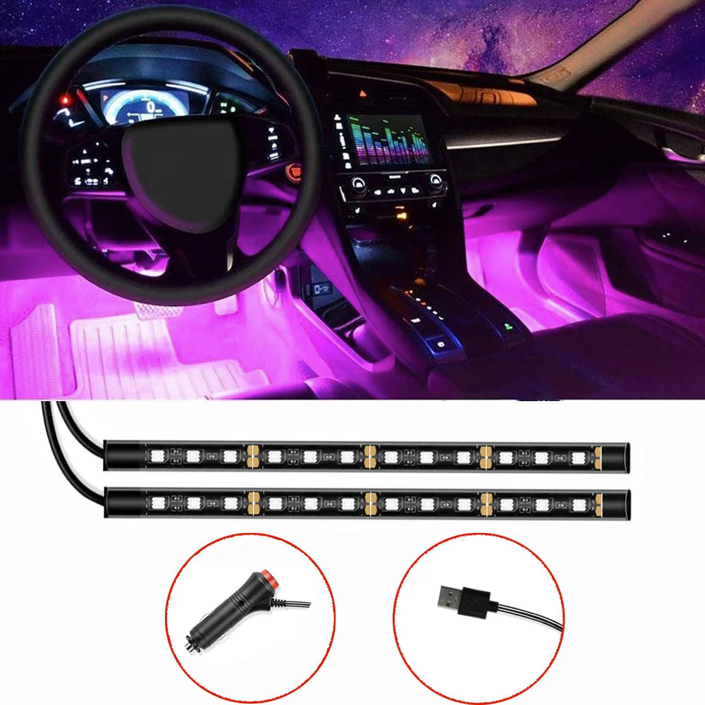 24LED Interior Ambient Foot Strip Kit Backlight 5V USB