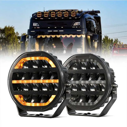 Haolide 2PCS Dual Color Driving White Amber Halo Drl