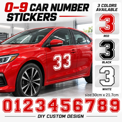 Racing Number Stickers Waterproof Uv Resistant Vinyl Decals