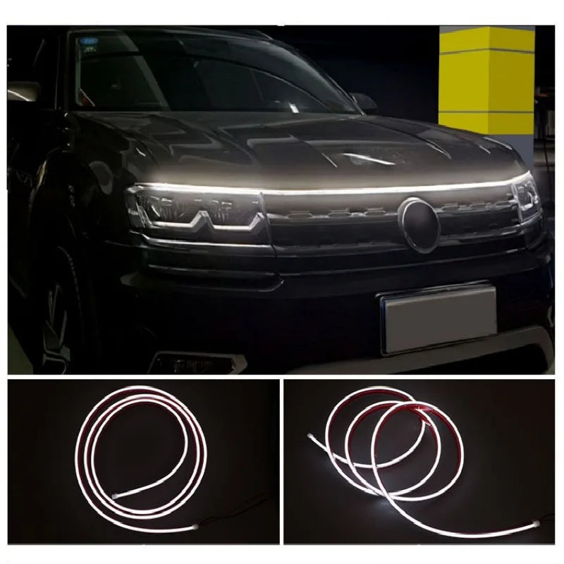 12V Hood Daytime Running Ambient Neon Strip Waterproof Scan