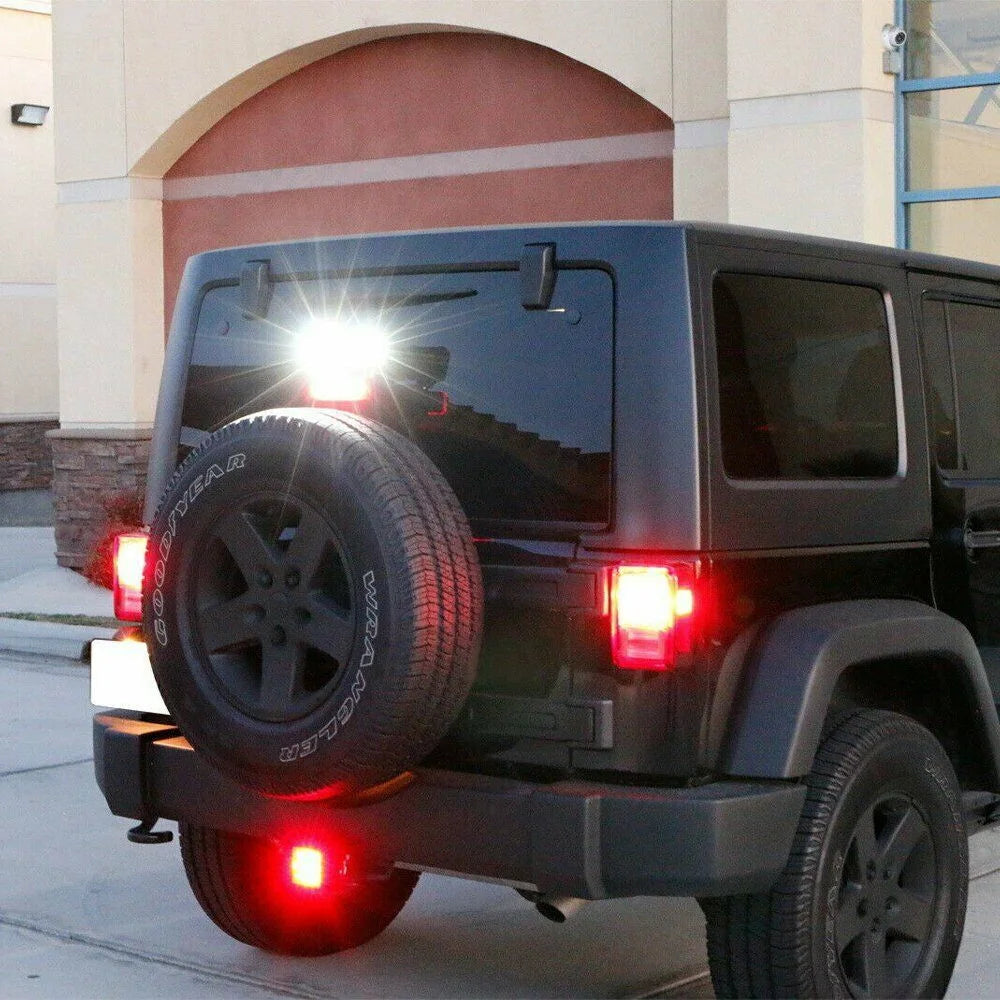 2inch Smoked 15-led Brake Drl Trailer Hitch Cover Fit