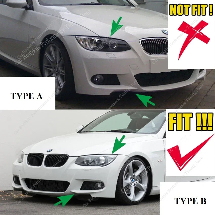 For BMW E92 E93 Facelift M-Tech 2PCS ABS Front Bumper Splitter