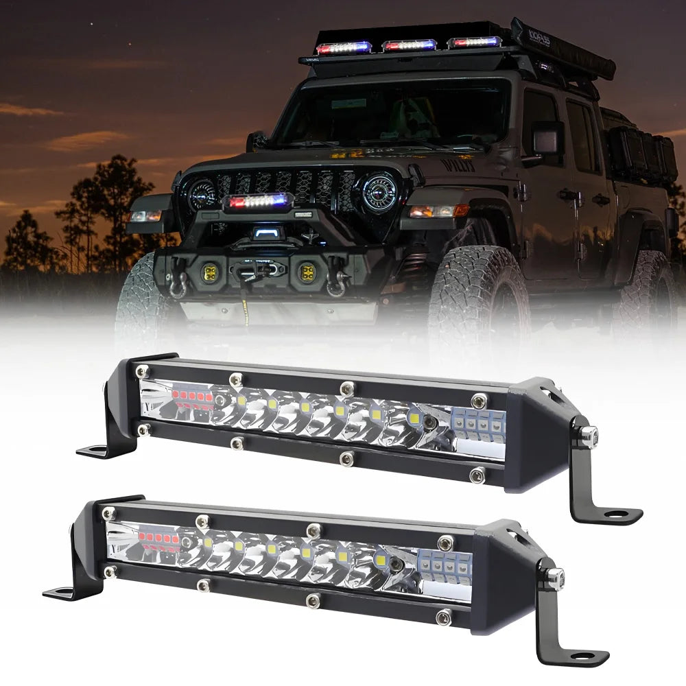 Inch Work Red Blue Combo Strobe Warning Driving Bar