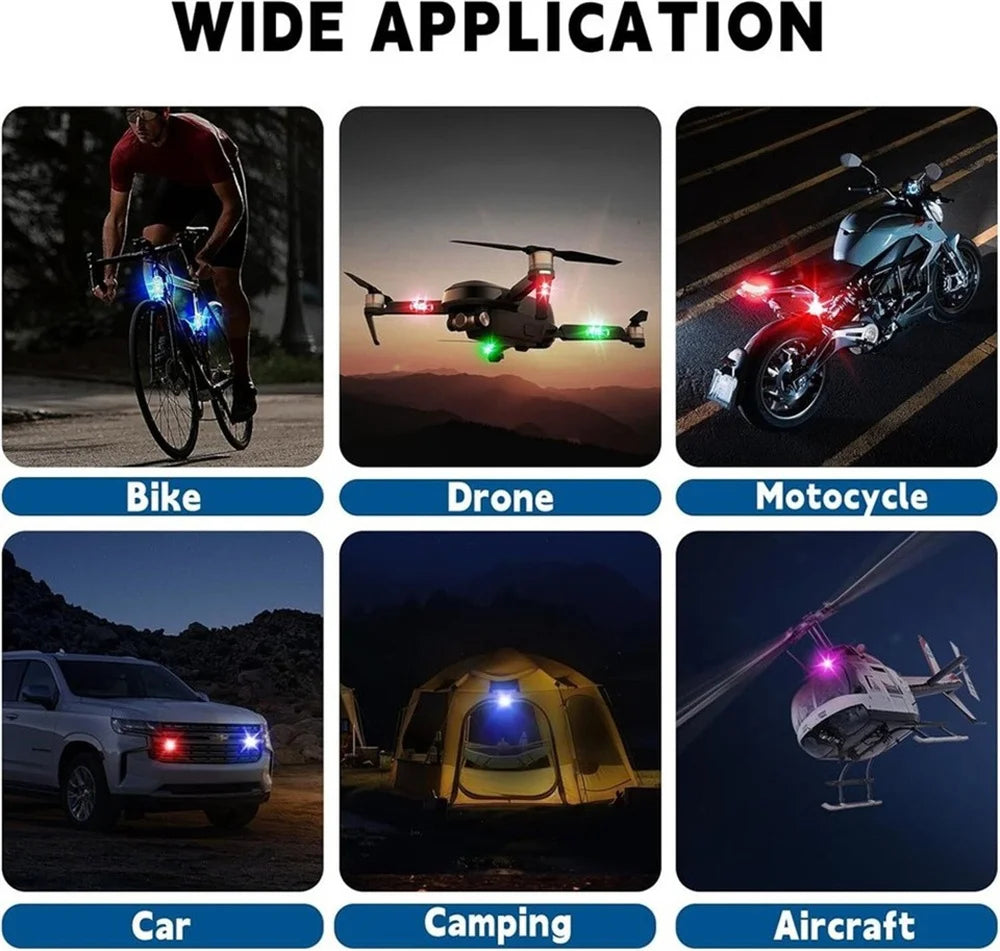 For Motorcycle 4PCS Atmospher Wireless Strobe Colors Warning