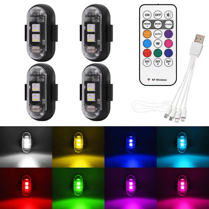 Pieces Motorcycle Strobe Flash Position Wireless Remote Warning