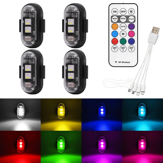 Pieces Motorcycle Strobe Flash Position Wireless Remote Warning