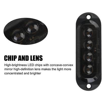 4LED Side Truck Trailer Beacon Warning Dc 12V 24V