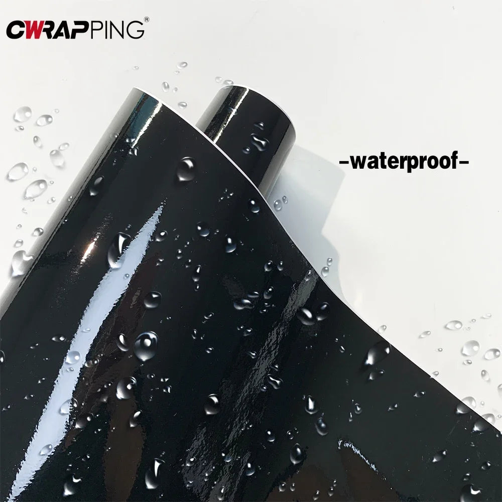 For Vehicle 1.5x2 6M Shiny Black Vinyl Wrap Sticker Tuning Roof