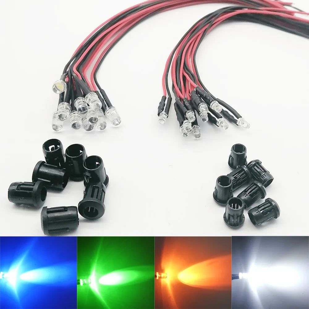 10pcs12v 10MM pre-wired Constant Ultra Bright Water Clear Bulb