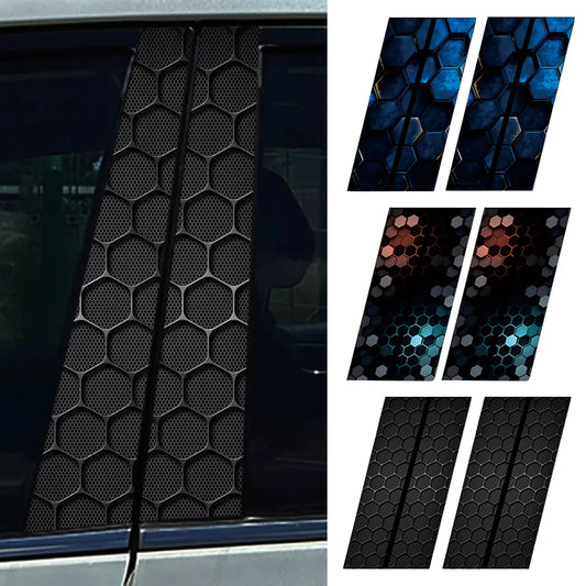 For Honeycomb Auto 2PCS B-Pillar Waterproof Decal Door Post