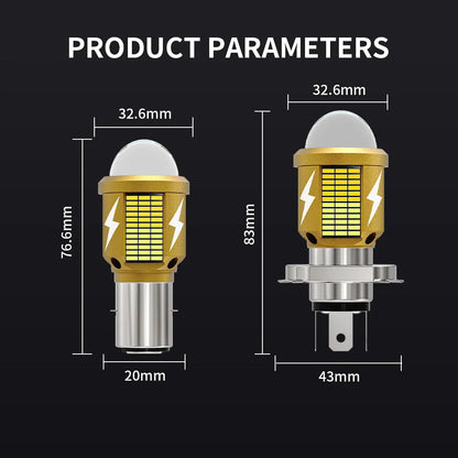Oprah High Power LED H4 H6 BA20D Headlight Bulbs For Motorcycle Front Light With HD Lens White Yellow Hi/Lo Beam Lights 